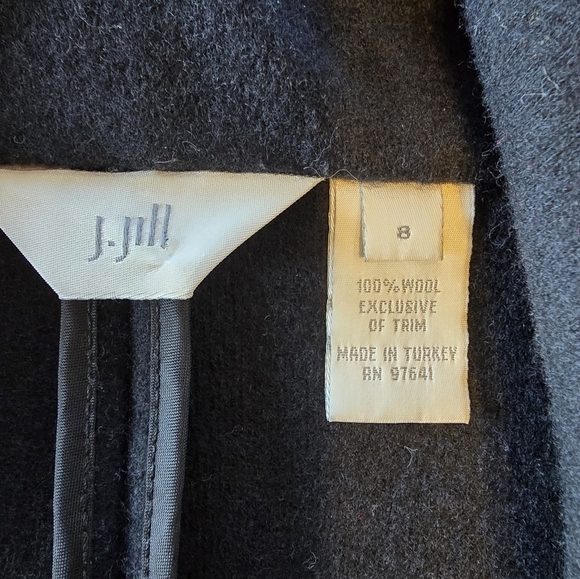 J. Jill Tailored Black Single Breasted Wool Blazer Jacket 8 - Picture 9 of 10